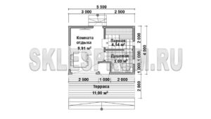 Каркасная баня 5.5×6 Б9
