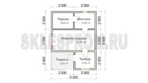 Каркасная баня 5×6.5 Б27