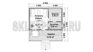Каркасная баня 6×6 Б7