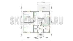 Каркасный дом 10.5×13 Д21