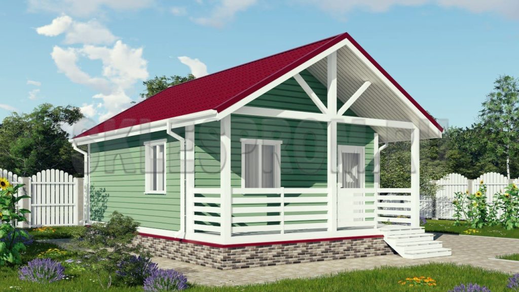 Каркасный дом 6×8 Д3