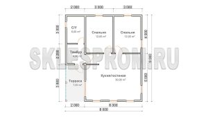 Каркасный дом 8×9 Д36