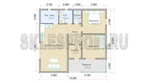 Каркасный дом 9.5×10 Д16