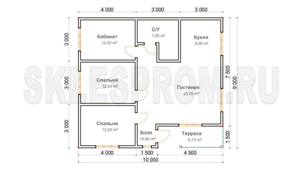Каркасный дом 9×10 Д24