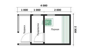 Мобильная баня 2.3×4 МБ3